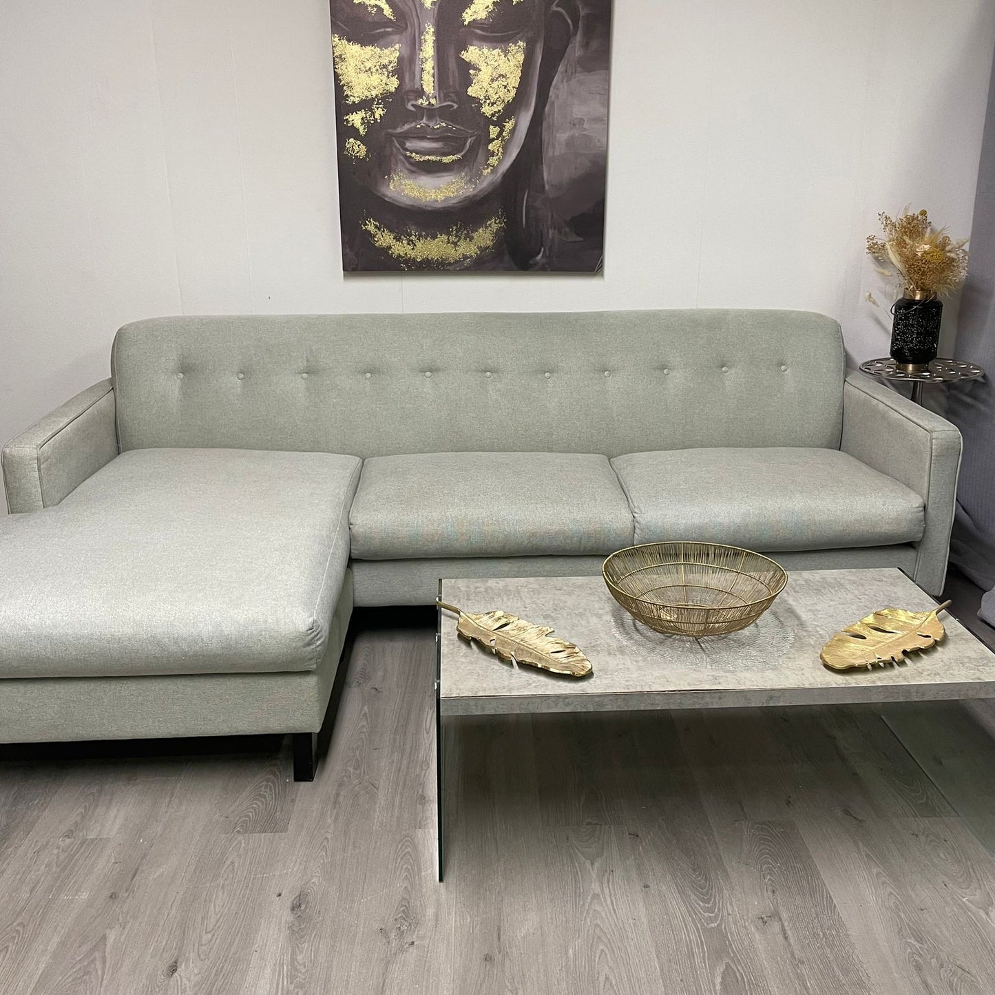 Grand canapé sectionnel gris