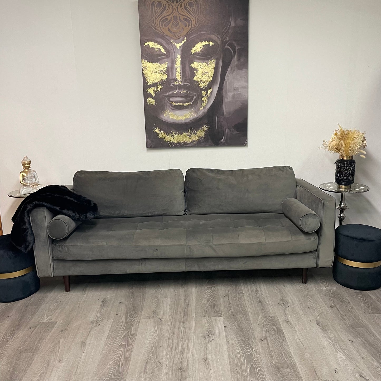 Gray velvet sofa sofa