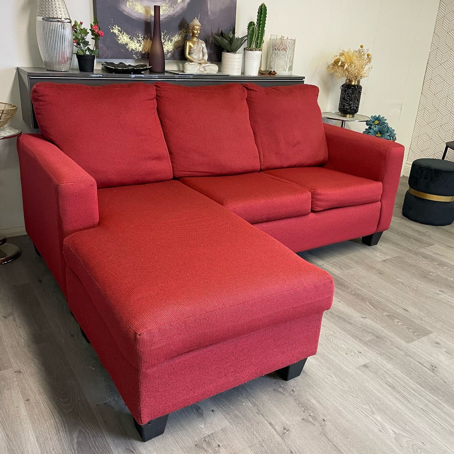 Canapé Sectionnel Rouge Réversible