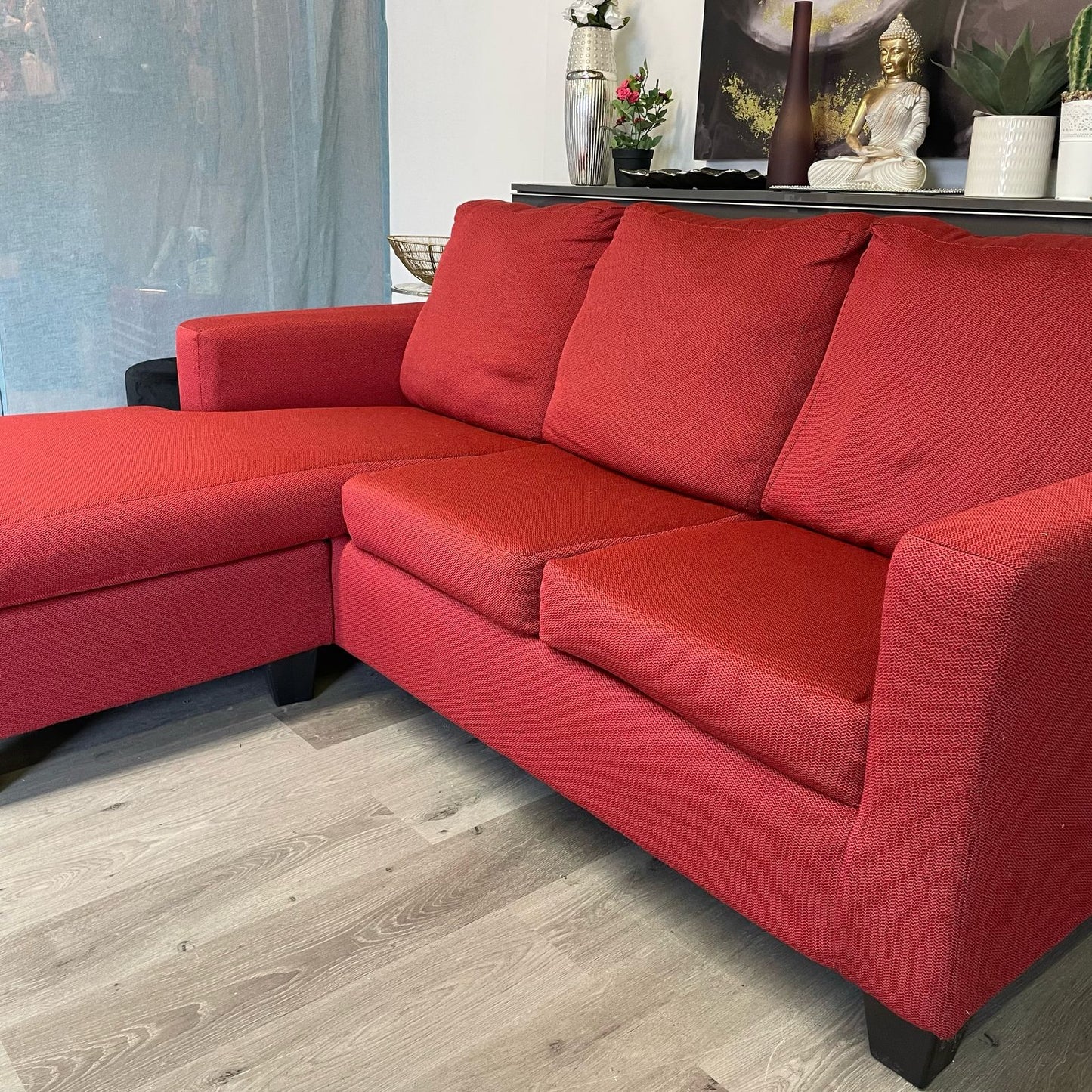 Canapé Sectionnel Rouge Réversible