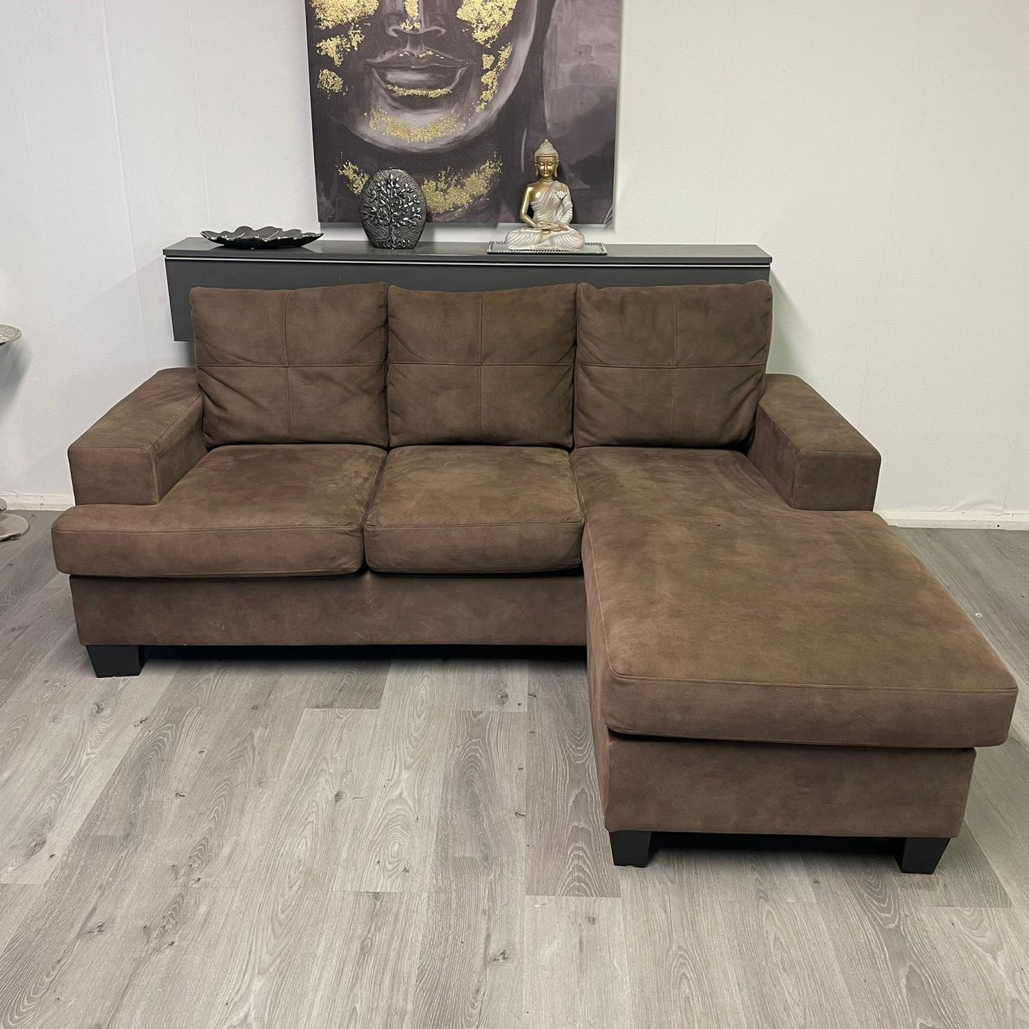 Canapé Sectionnel Réversible en Daim Marron model Fava marque Leons