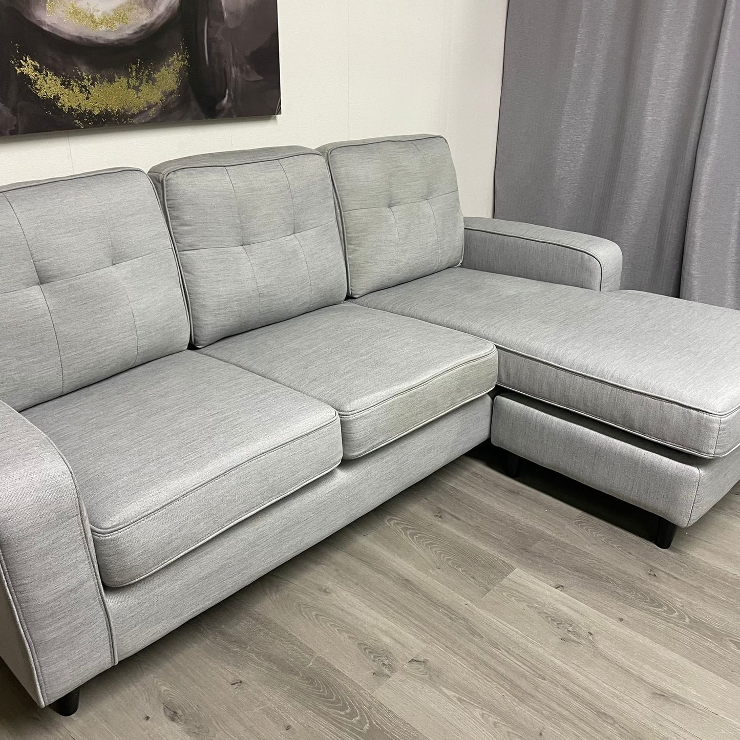 Sectionnel en Gris Jean Réversible Gauche-Droite