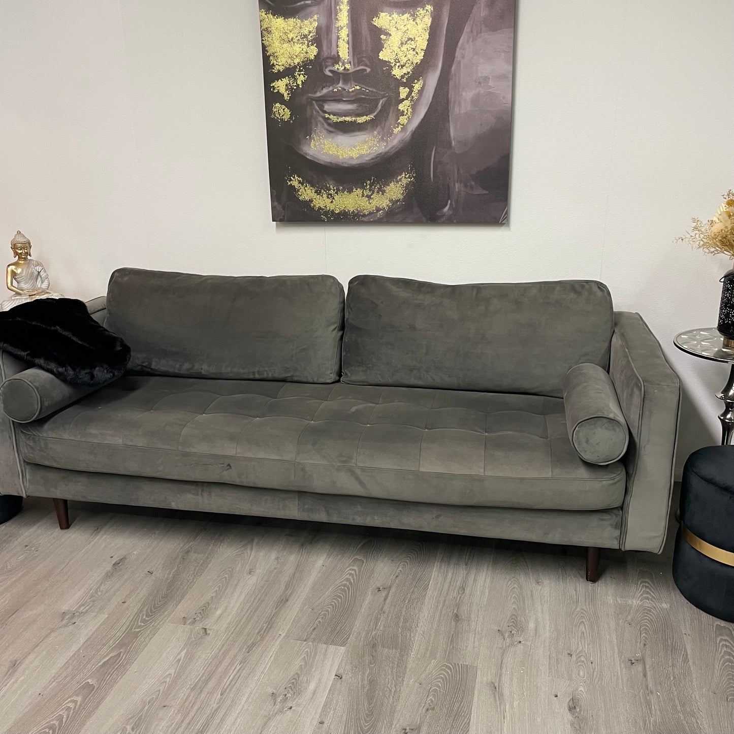 Gray velvet sofa sofa