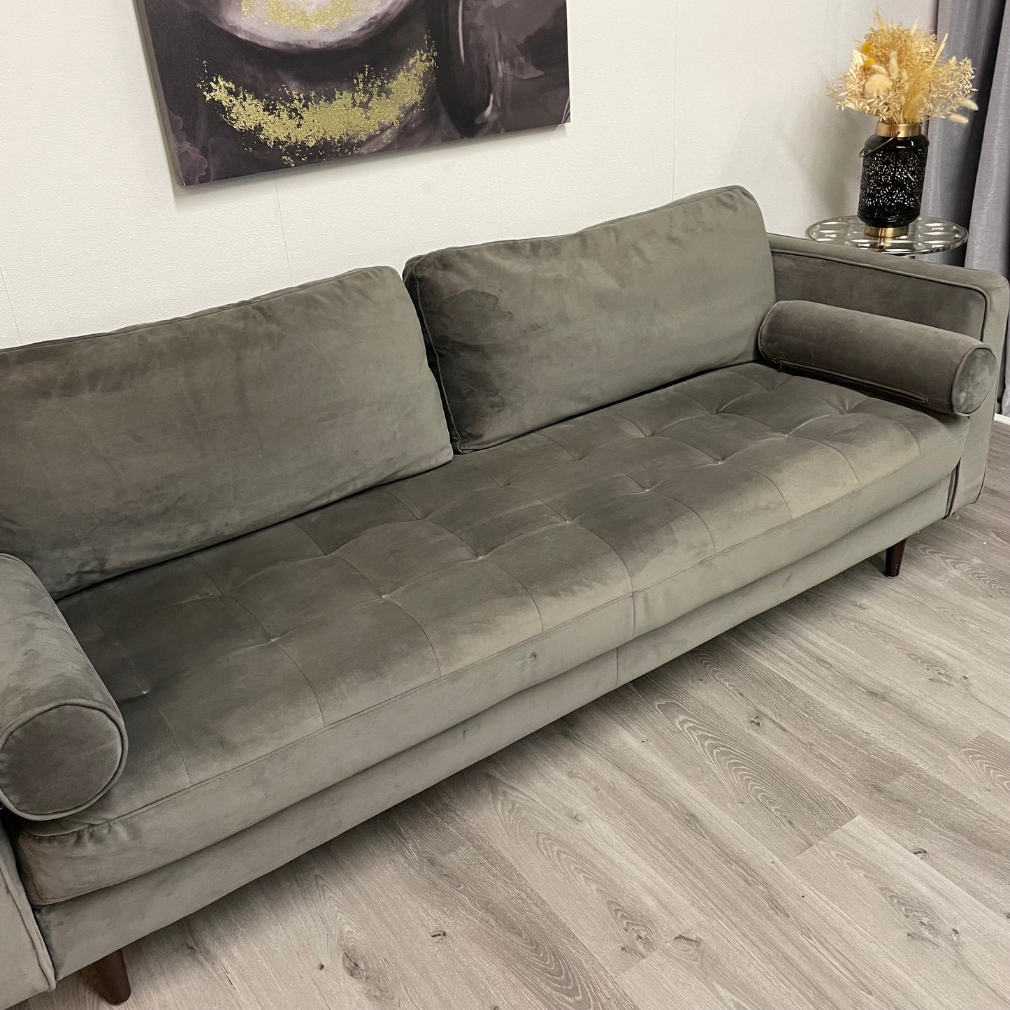 Gray velvet sofa sofa