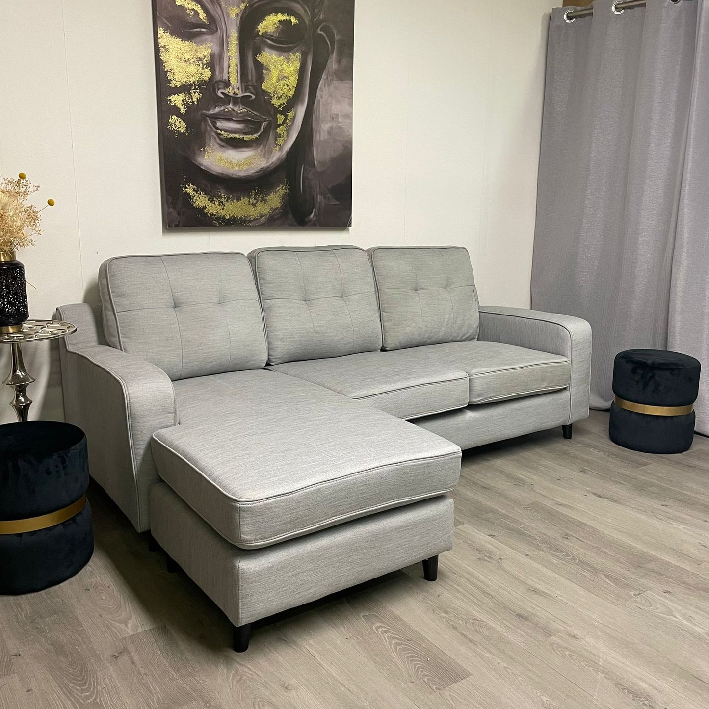 Sectionnel en Gris Jean Réversible Gauche-Droite