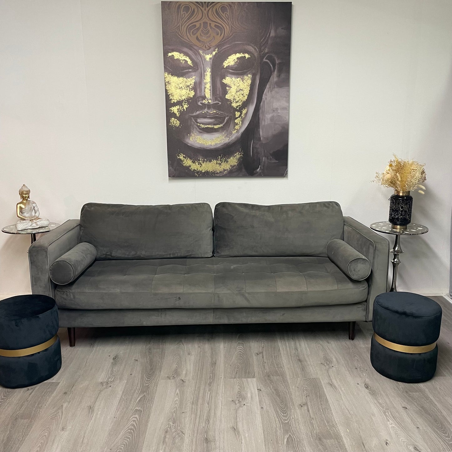 Gray velvet sofa sofa