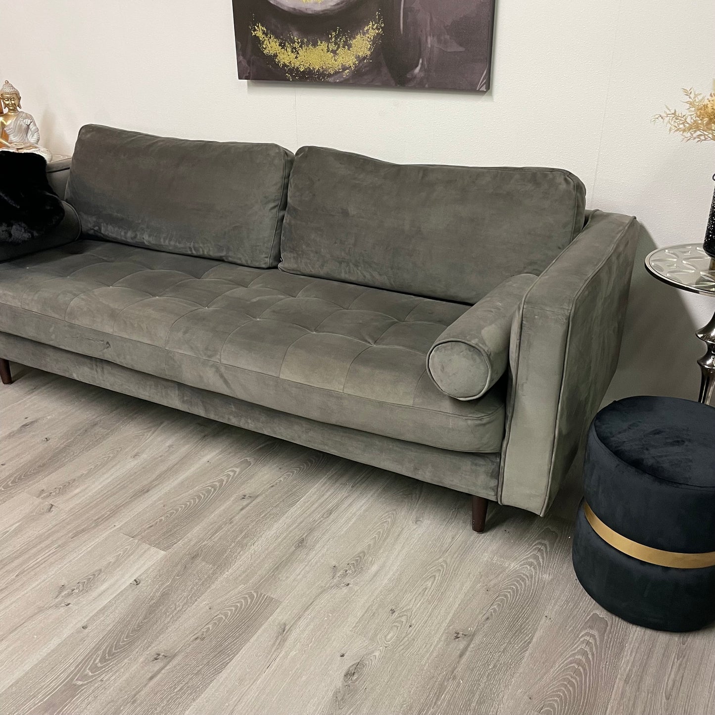 Gray velvet sofa sofa