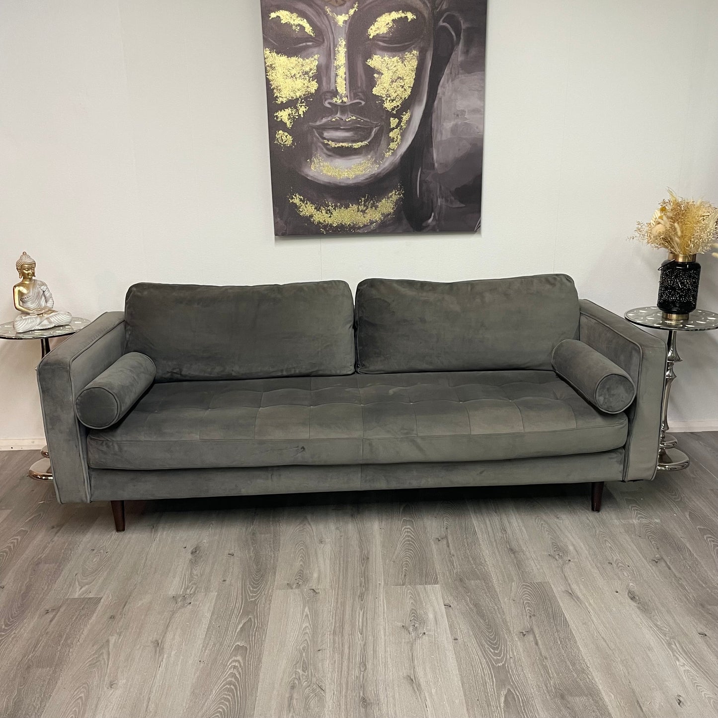 Gray velvet sofa sofa