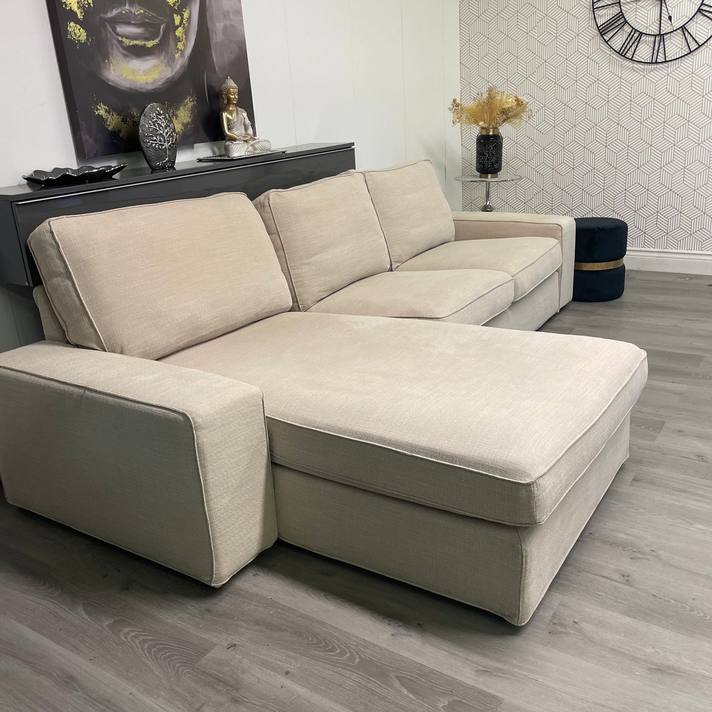 Canapé sectionnel Ikea Kivik beige