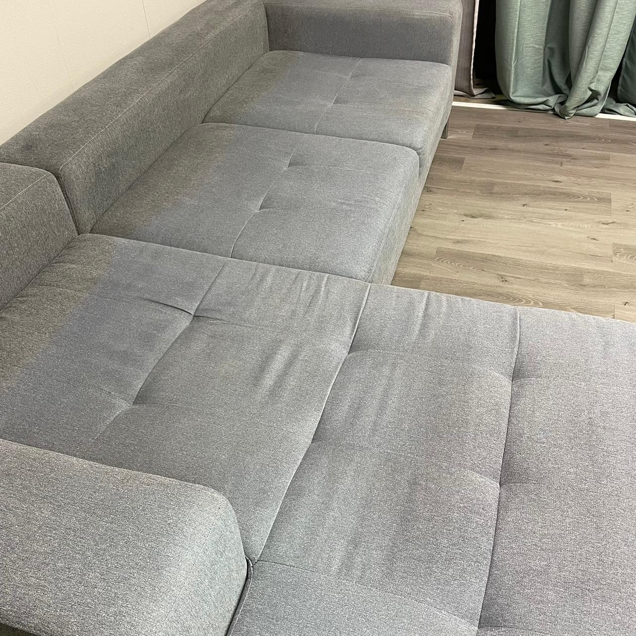 Elegant and Comfortable Grey Blue Sectional Sofa
