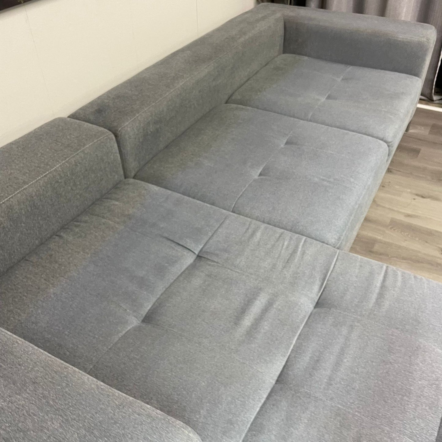 Elegant and Comfortable Grey Blue Sectional Sofa