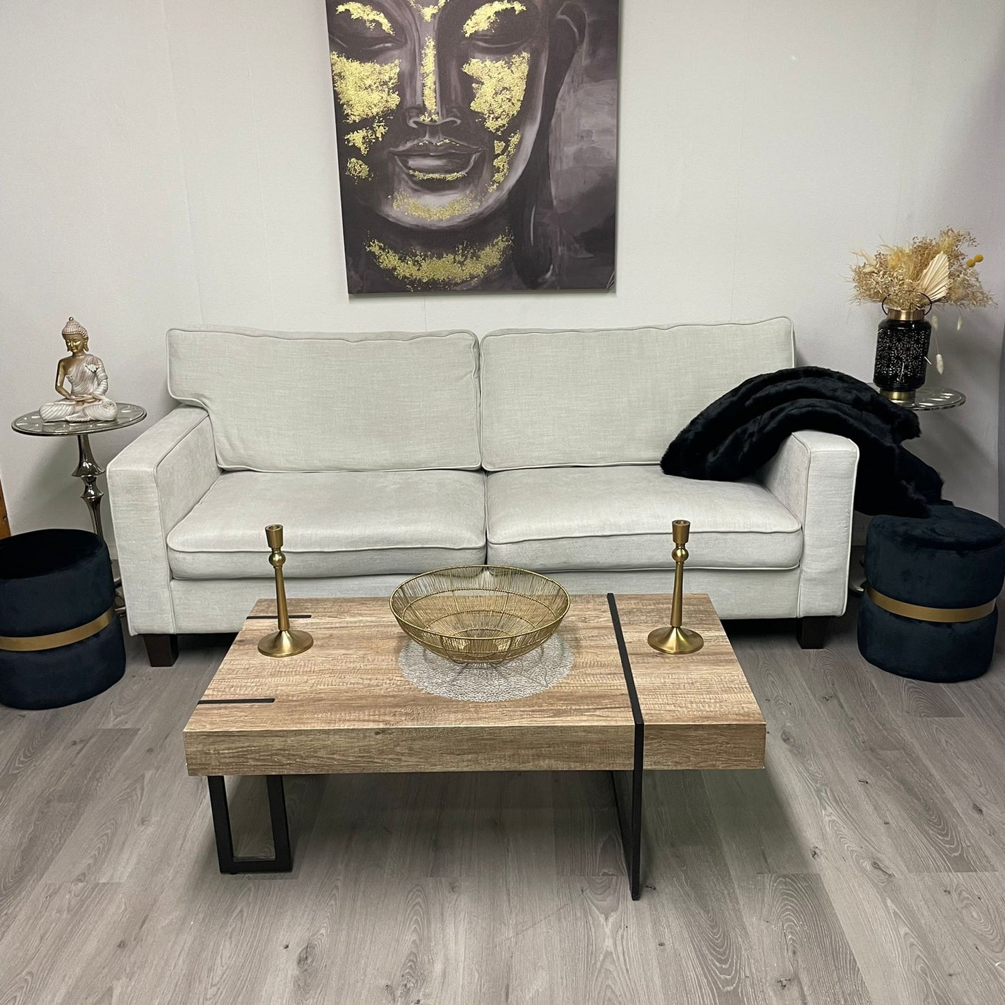 Elegant Structube 3-seater sofa in off-white