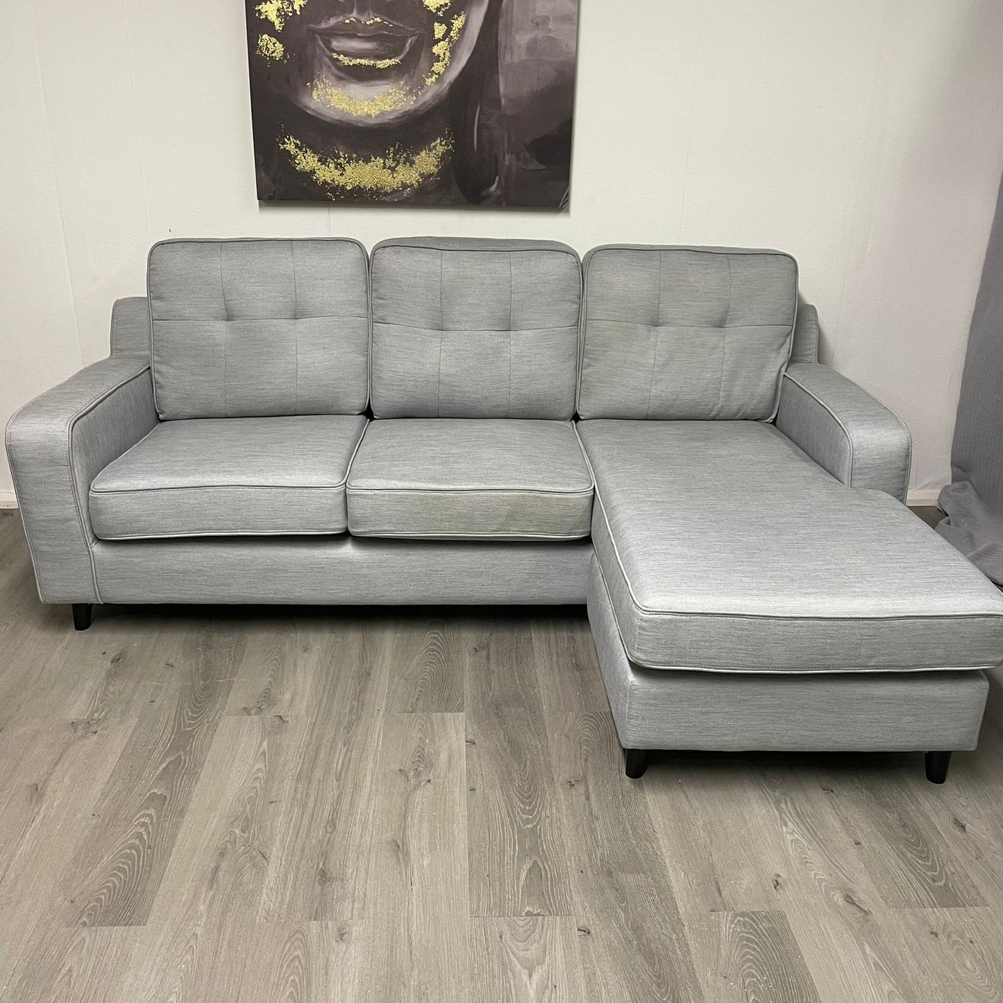 Sectionnel en Gris Jean Réversible Gauche-Droite