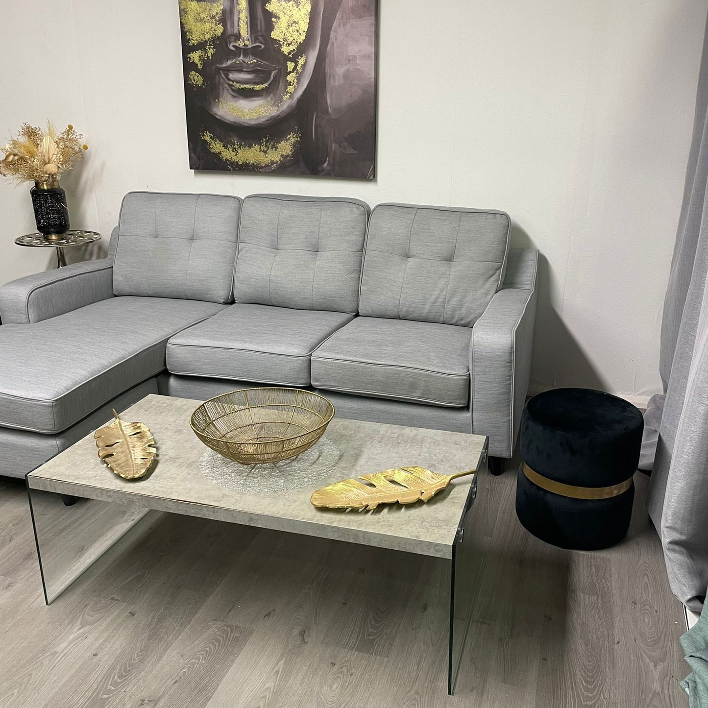 Sectionnel en Gris Jean Réversible Gauche-Droite