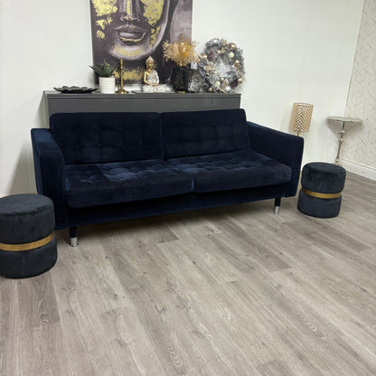 Canapé Trois Places IKEA MORABO Djuparp  en Tissu Bleu Foncé