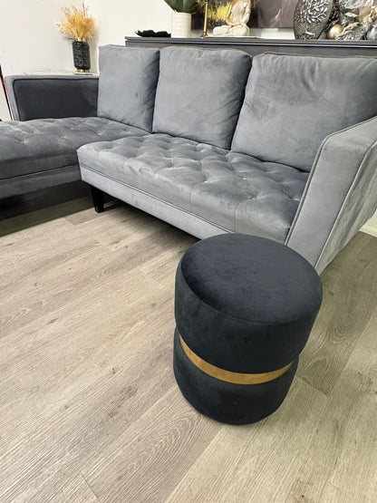 Canapé Sectionnel en Velours Gris