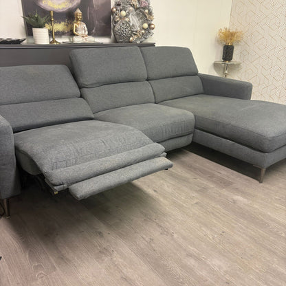 Canapé Sectionnel Inclinable Électrique Gris avec Appuis-tête Ajustables
