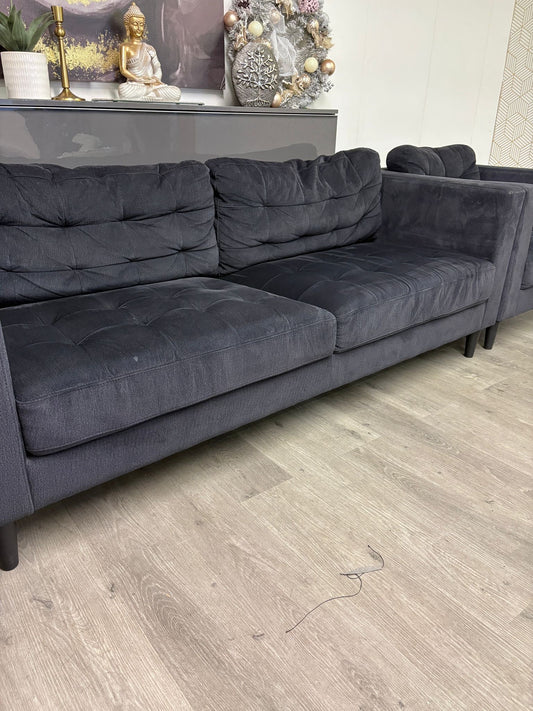 Ensemble Canapé 3 places et Fauteuil Noir Leon’s