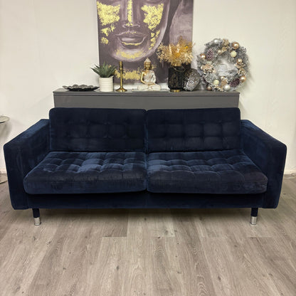 Canapé Trois Places IKEA MORABO Djuparp  en Tissu Bleu Foncé