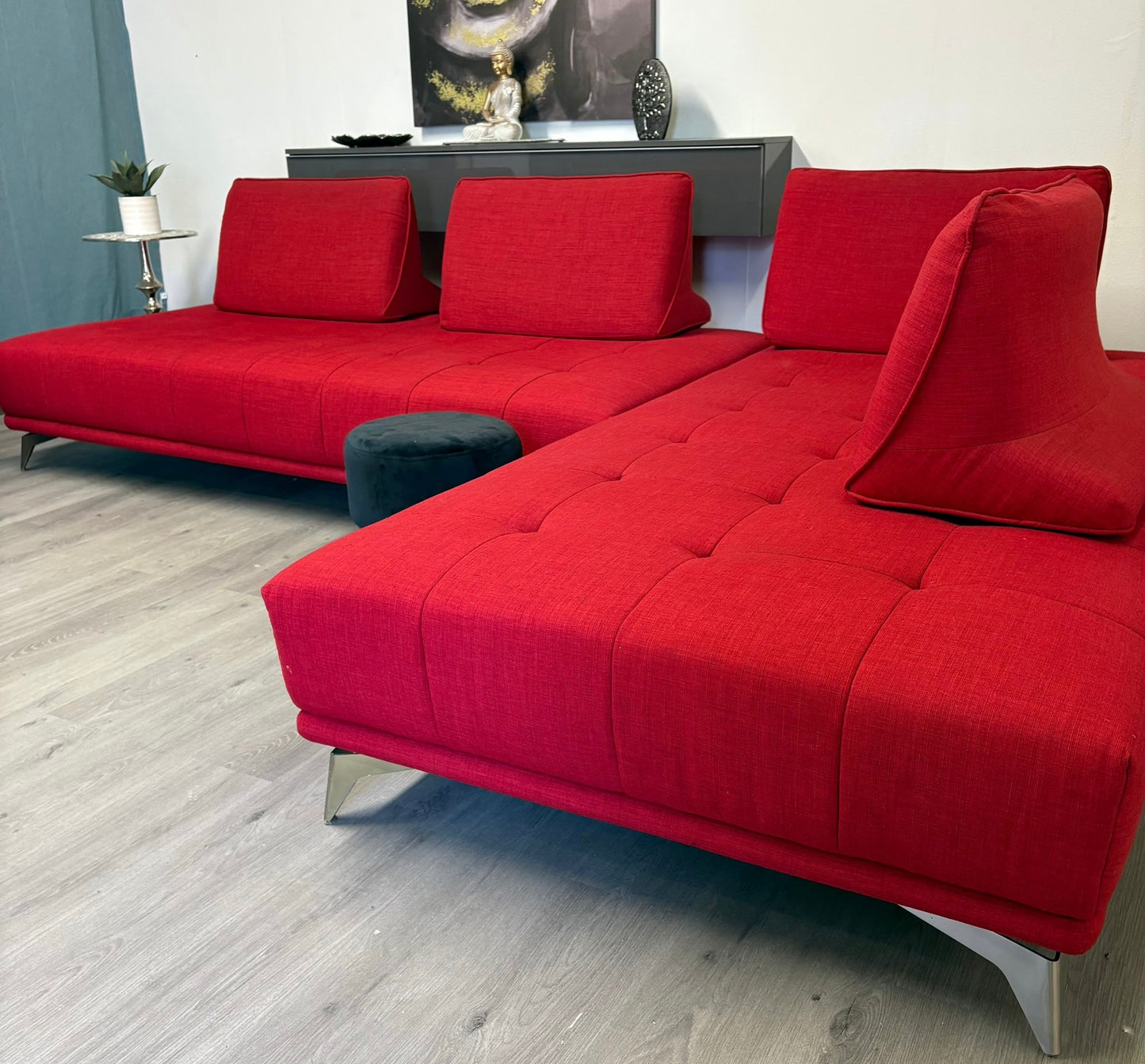 Ensemble de Canapés-lit Chameleon en tissu rouge vif