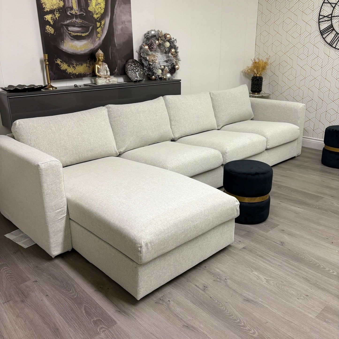 Canapé 4 places av méridienne IKEA FINNALA, Gunnared beige