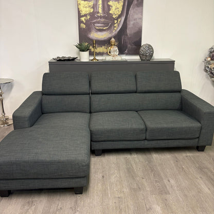 Canapé Sectionnel Gris avec Appuie-têtes Ajustables