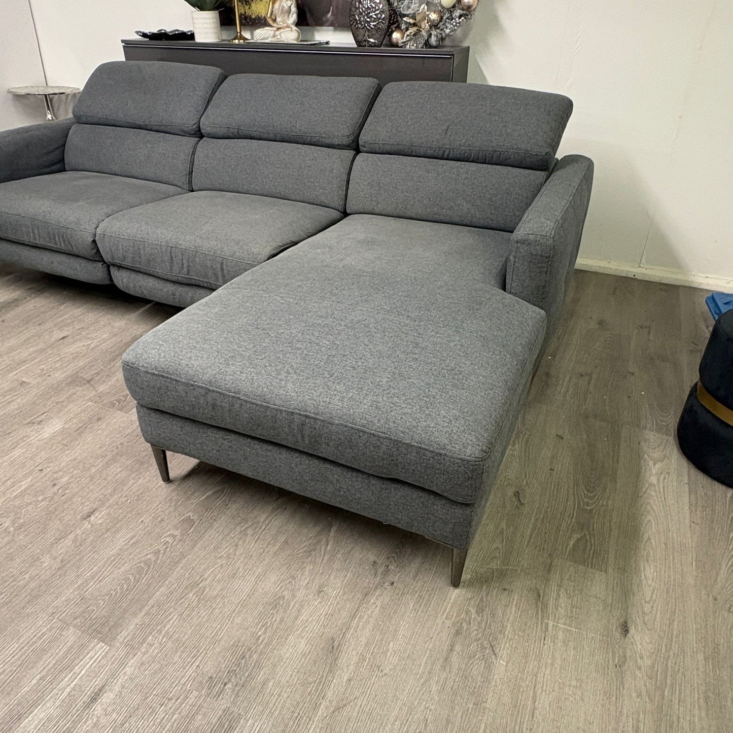 Canapé Sectionnel Inclinable Électrique Gris avec Appuis-tête Ajustables