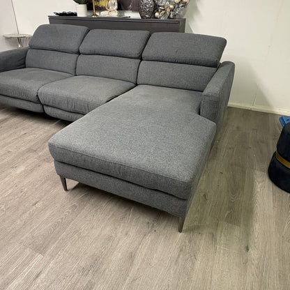 Canapé Sectionnel Inclinable Électrique Gris avec Appuis-tête Ajustables