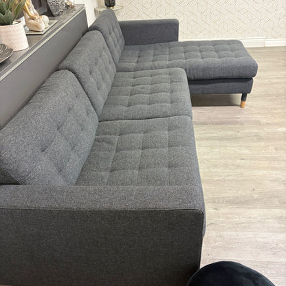 Canapé Sectionnel Morabo Réversible de Couleur Gris