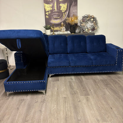 Canapé Sectionnel Bleu Royal avec Rangement