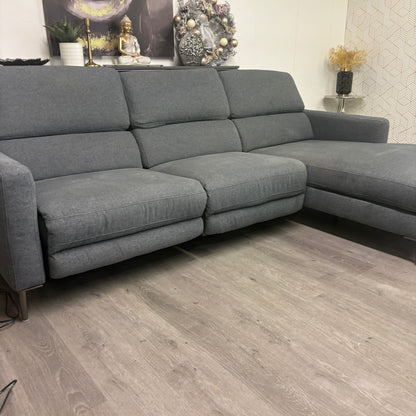 Canapé Sectionnel Inclinable Électrique Gris avec Appuis-tête Ajustables