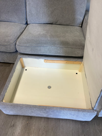 Canapé IKEA KIVIK 3 places + Pouf – Tissu Premium Gris Argenté (Édition Rare)