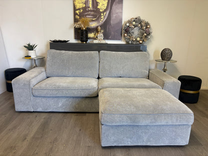 Canapé IKEA KIVIK 3 places + Pouf – Tissu Premium Gris Argenté (Édition Rare)