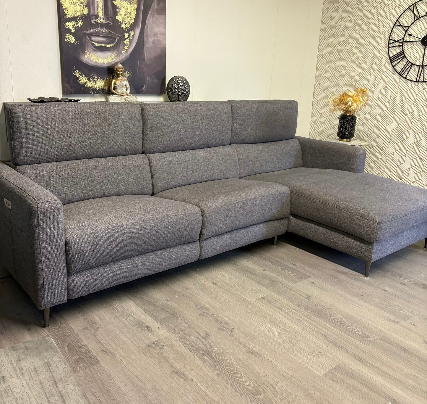 Canapé Sectionnel Gris Électrique