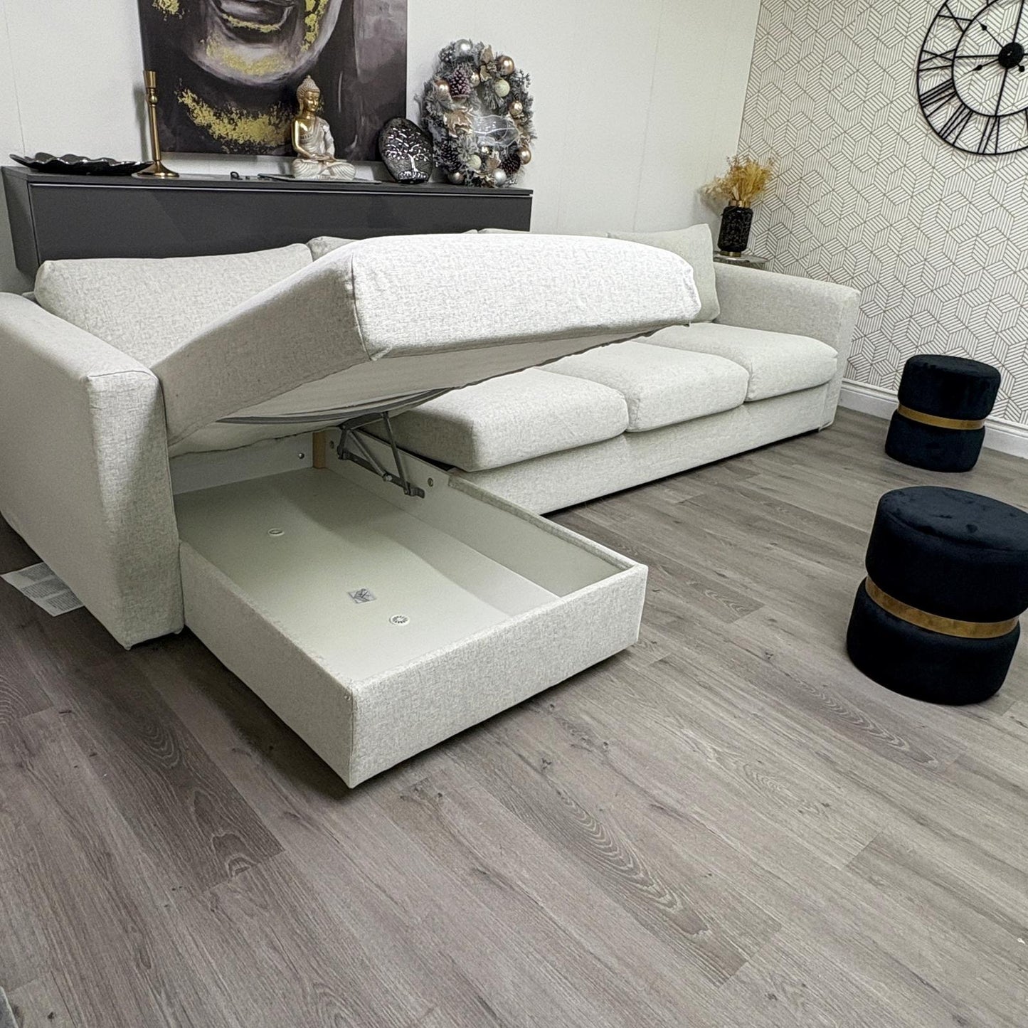 Canapé 4 places av méridienne IKEA FINNALA, Gunnared beige