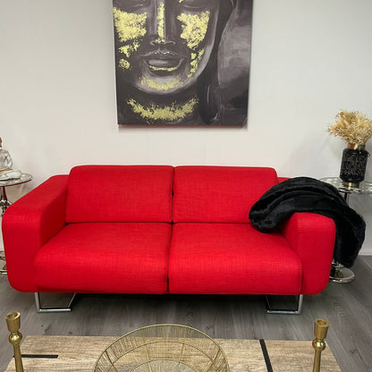 Canapé deux places rouge chic