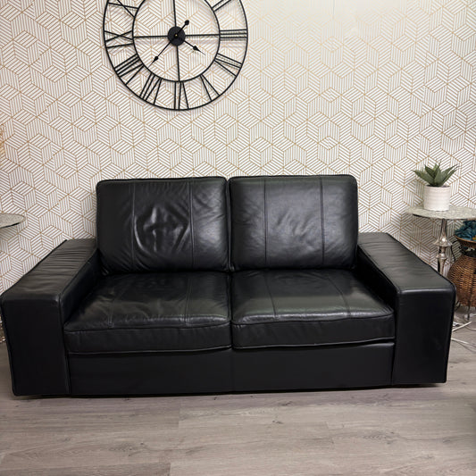 Canapé Ikea Kivik Deux Places en Cuir Noir