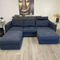 Canapé sectionnel Ikea Finnala bleu avec pouf