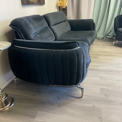 Luxury Black Velvet Living Room Set