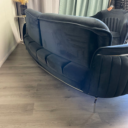 Luxury Black Velvet Living Room Set