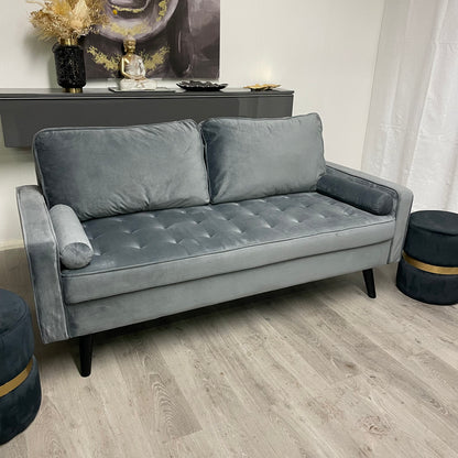 Grey velvet sofa