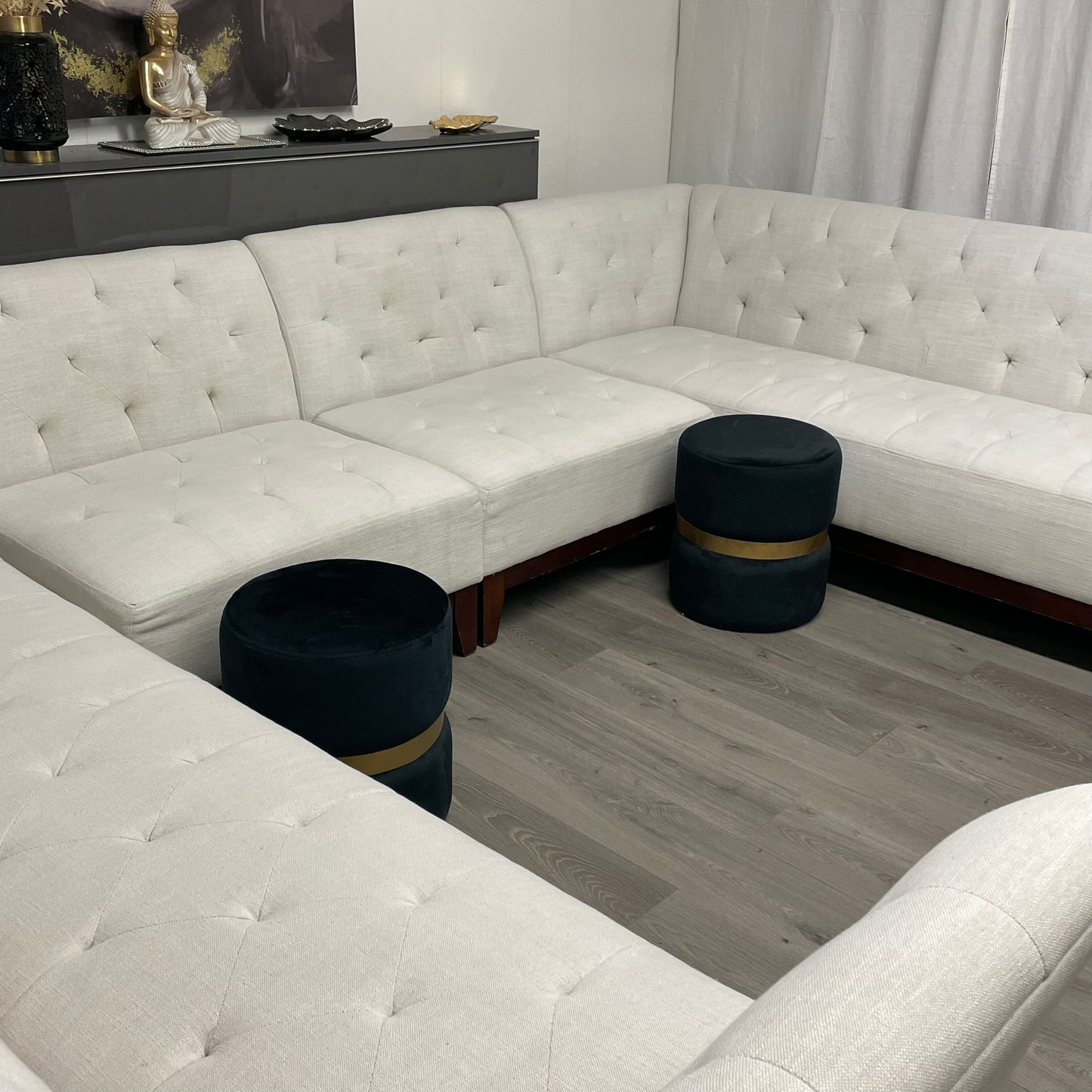 Ensemble de salon beige 8 places