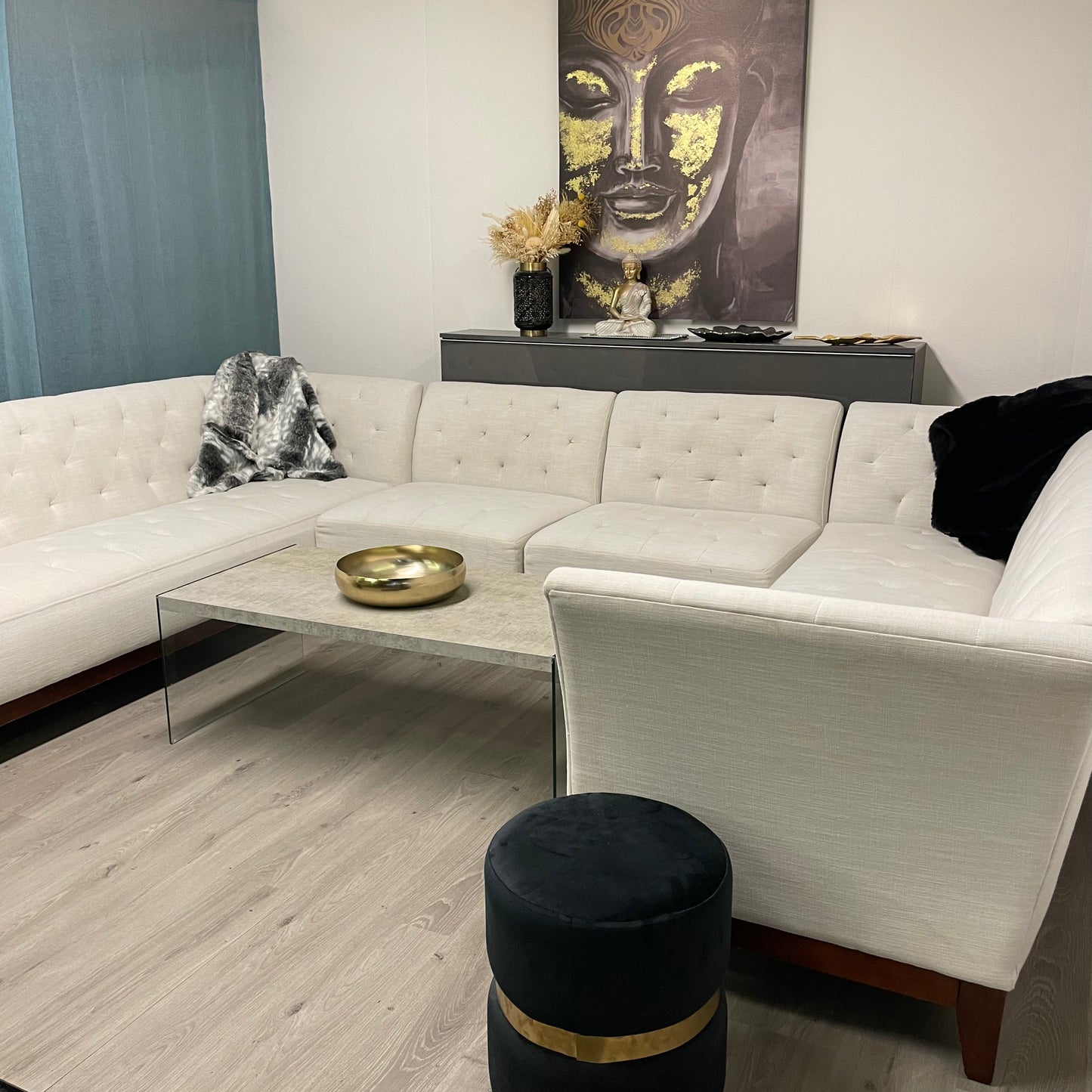 Ensemble de salon beige 8 places