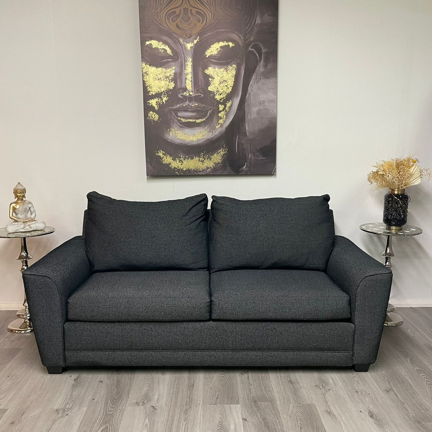 Canapé 2 Places en Tissu Gris Foncé