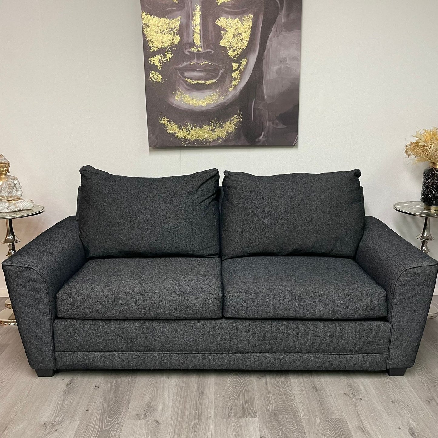 Canapé 2 Places en Tissu Gris Foncé
