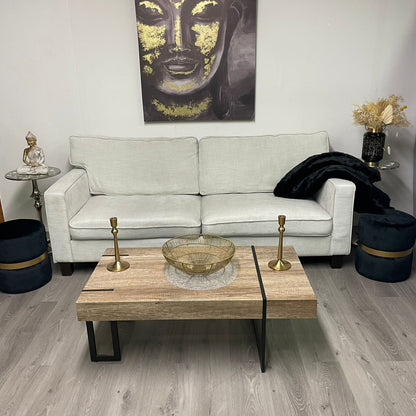 Elegant Structube 3-seater sofa in off-white