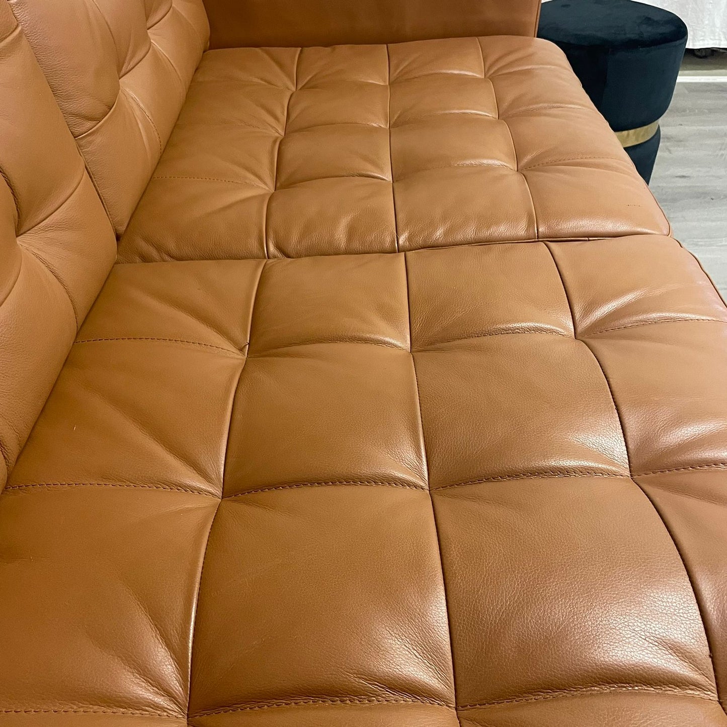 Ikea morabo en cuir caramel- comme neuf