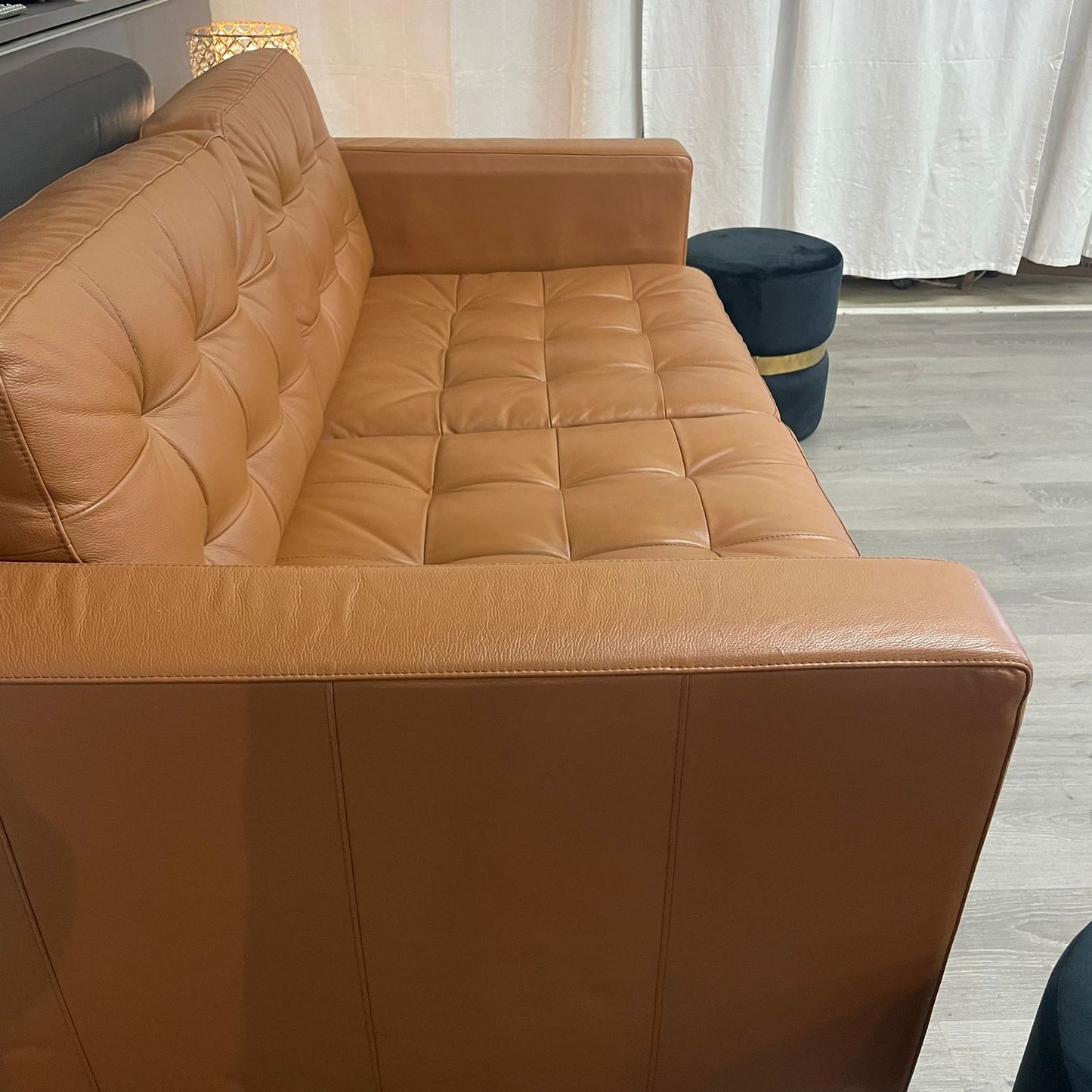 Ikea morabo en cuir caramel- comme neuf