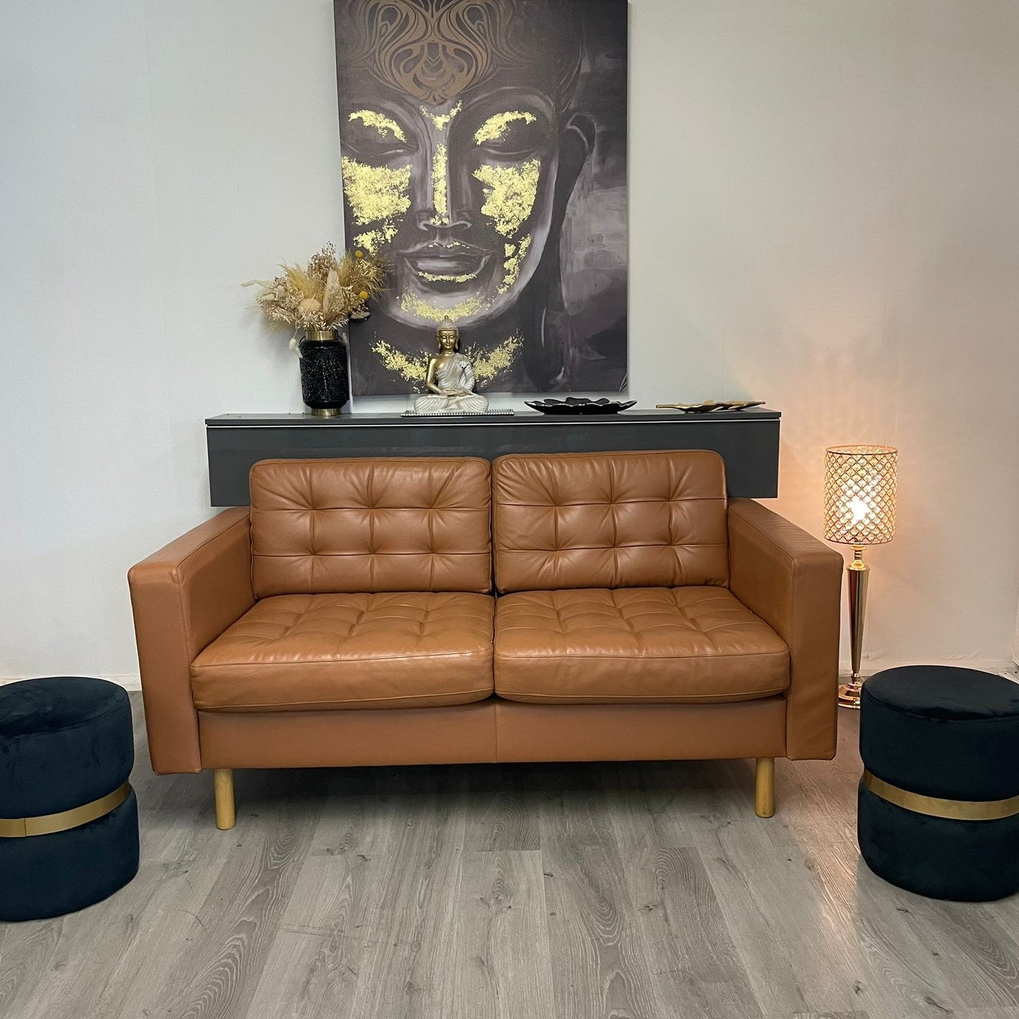 Ikea morabo en cuir caramel- comme neuf