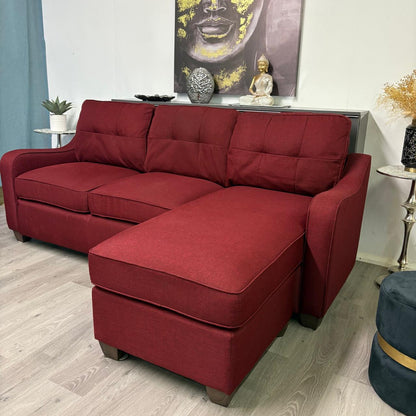 Canapé sectionnel réversible en rouge profond